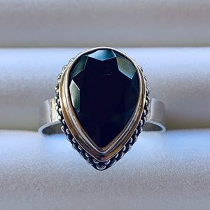 Thai Black Spinel Gemstone Ring Set In 925 Sterling Silver